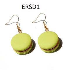 Handmade Resin Cookies Macaron Cake Food Donuts Drop Earring For Women