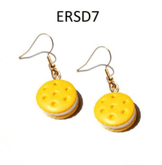 Handmade Resin Cookies Macaron Cake Food Donuts Drop Earring For Women