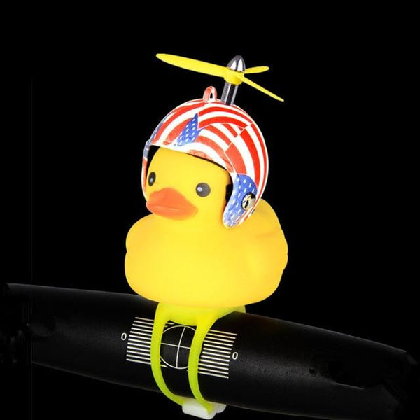 Silica Little Duck Shape Bicycle or Car Duck Bell Yellow Rotary Paddle Helmet