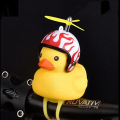 Silica Little Duck Shape Bicycle or Car Duck Bell Yellow Rotary Paddle Helmet