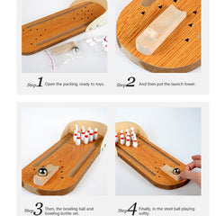 Wooden Mini Bowling Game