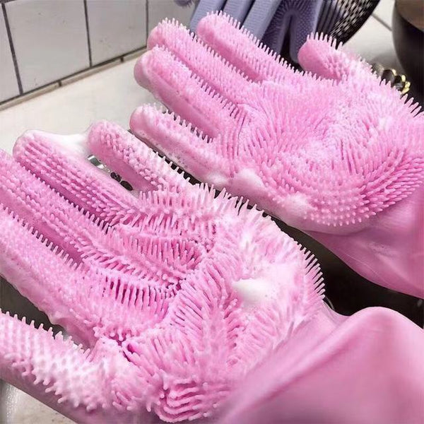 2pcs Silicone Cleaning Gloves