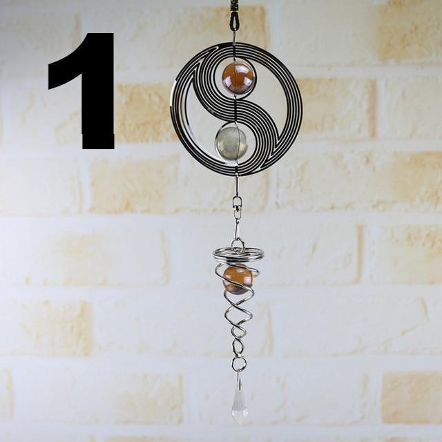 Creative Wind Chimes Spinner Spiral Rotating Crystal Hanging Ball