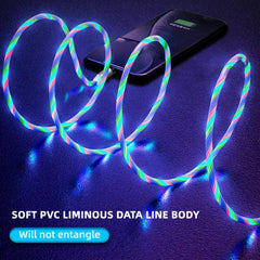 Magnetic Absorption LED Flowing Light Fast Charging Cable