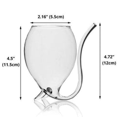 2Pcs Wine Glass Built-in Straw